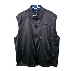 IZOD Men's XXL Black Full Zip Sport Flex Advantage Performance Golf Vest